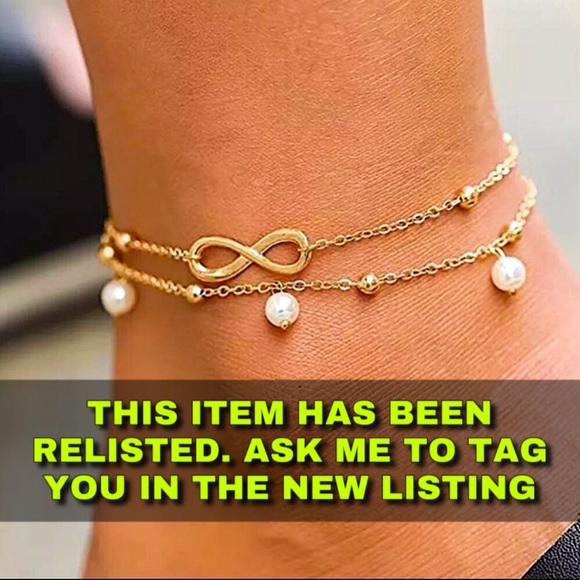 Jewelry - ⚜️[𝟯/$𝟭𝟴]⚜️2 Layered Gold Infinity Anklet NEW